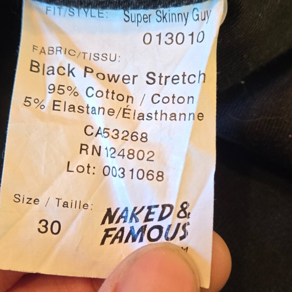 Naked and famous black power strech
